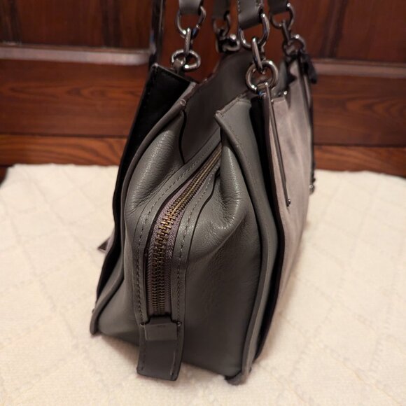 Coach Mixed Leather Dreamer 36 Handbag Gray - Picture 5 of 16